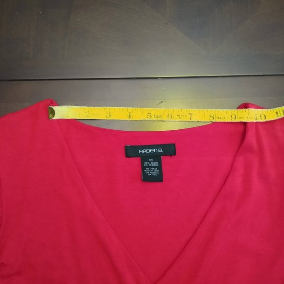 Red Empire Waist Tunic with Wide Flutter Sleeve Arden B  - Size XS - Picture 6 of 15